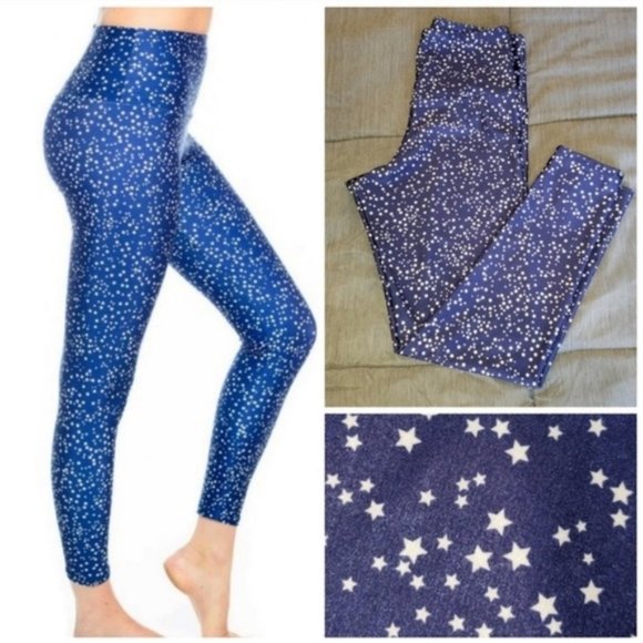 Neiman Marcus Onzie Blue Star Leggings S/M - Picture 2 of 5